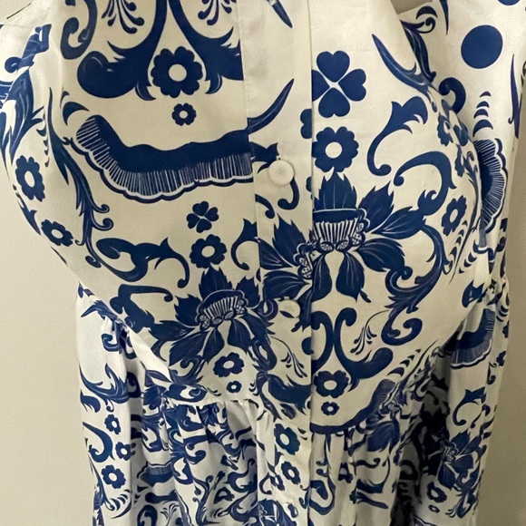 Borgo de Nor printed off shoulder evening dress - Picture 2 of 4